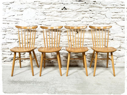 Suite de 4 Chaises Vintage Pieds Compas Style Scandinave