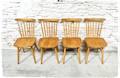 Suite de 4 Chaises Vintage Pieds Compas Style Scandinave