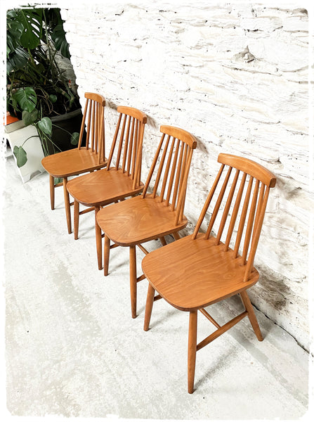 Suite de 4 Chaises Vintage Style Scandinave Années 60