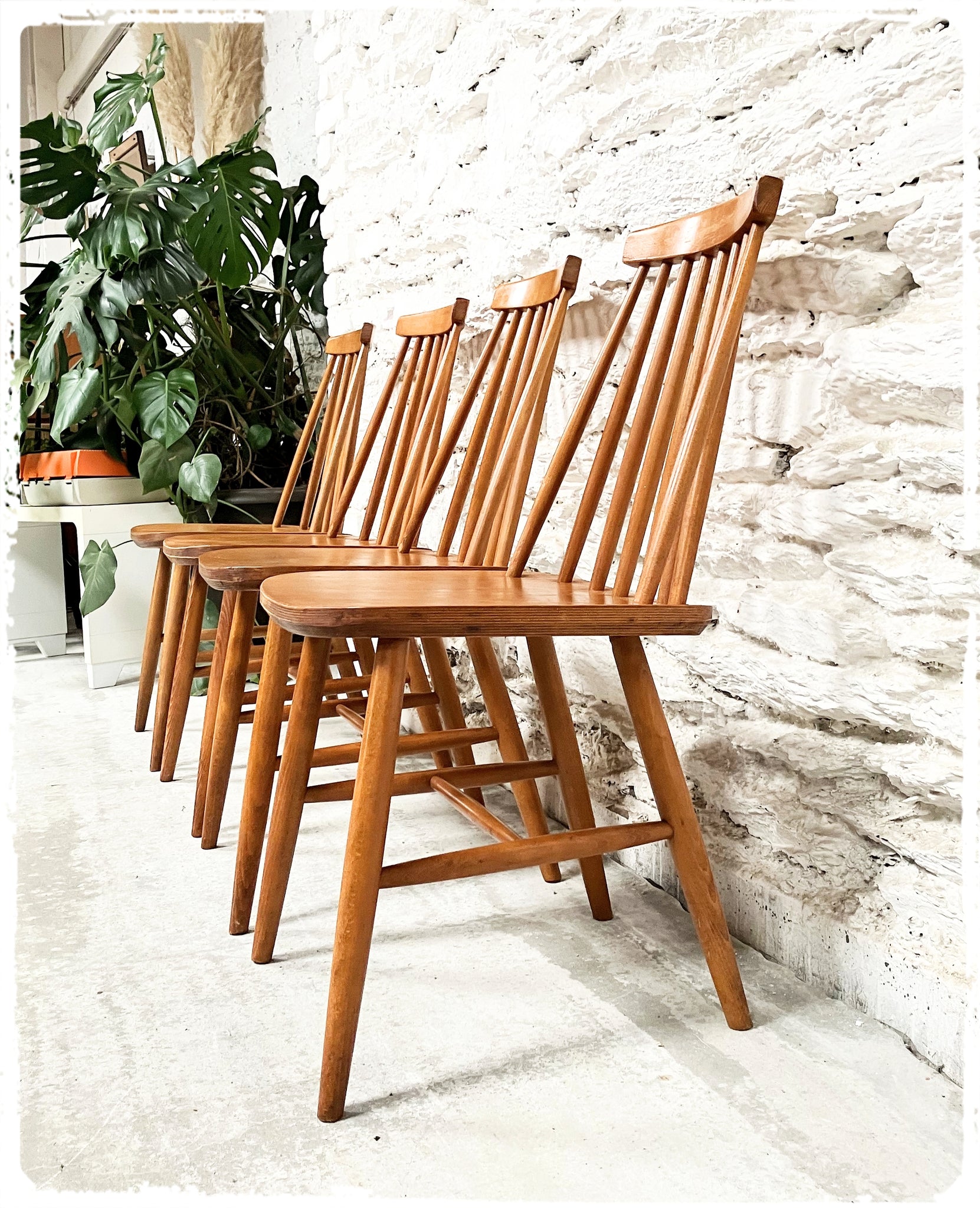 Suite de 4 Chaises Vintage Style Scandinave Années 60