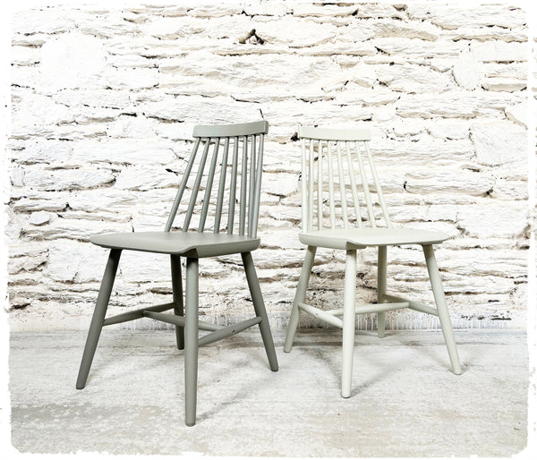 Paire de Chaises Vintage Style Scandinave Pieds Compas Revisitées
