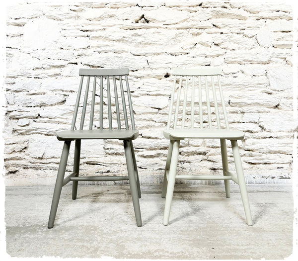 Paire de Chaises Vintage Style Scandinave Pieds Compas Revisitées