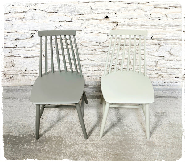 Paire de Chaises Vintage Style Scandinave Pieds Compas Revisitées