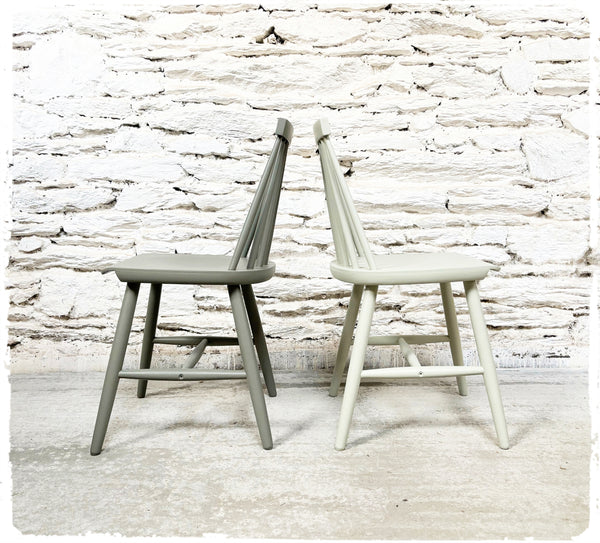 Paire de Chaises Vintage Style Scandinave Pieds Compas Revisitées