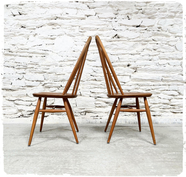 Paire de Chaises Windsor Vintage Ercol Quaker en Orme