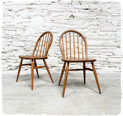 Paire de Chaises Windsor Vintage Ercol en Orme