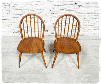 Paire de Chaises Windsor Vintage Ercol en Orme
