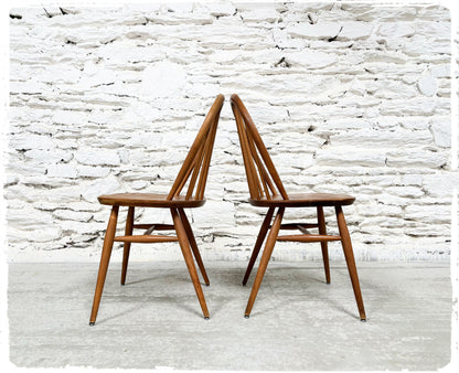 Paire de Chaises Windsor Vintage Ercol en Orme