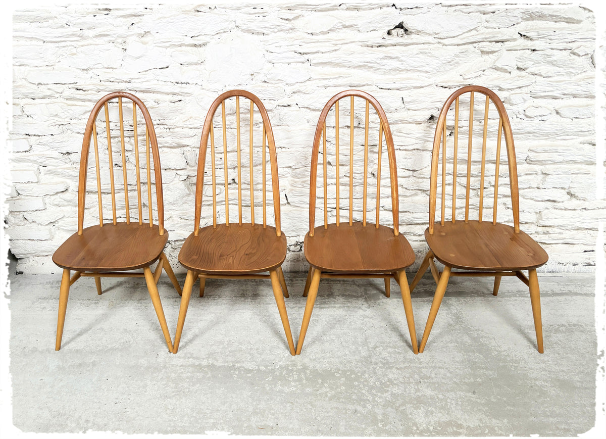 Chaises Windsor Vintage Ercol Quaker Bois Doré
