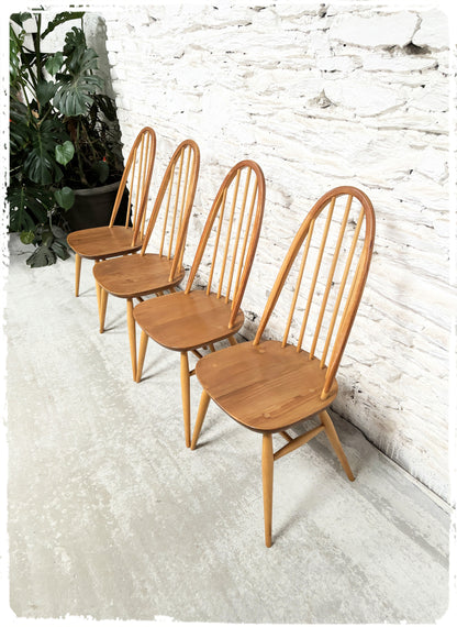 Chaises Windsor Vintage Ercol Quaker Bois Doré