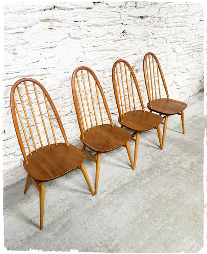 Chaises Windsor Vintage Ercol Quaker Bois Doré