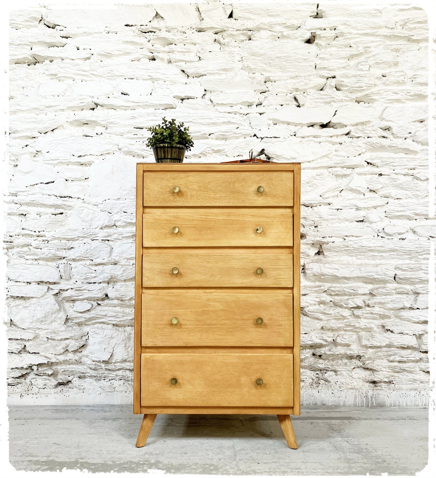 Chiffonnier Commode Haute Vintage Pieds Compas Années 50