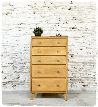 Chiffonnier Commode Haute Vintage Pieds Compas Années 50