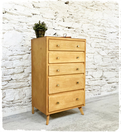 Chiffonnier Commode Haute Vintage Pieds Compas Années 50