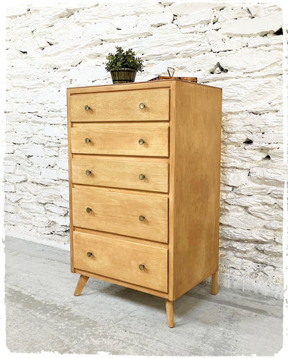 Chiffonnier Commode Haute Vintage Pieds Compas Années 50
