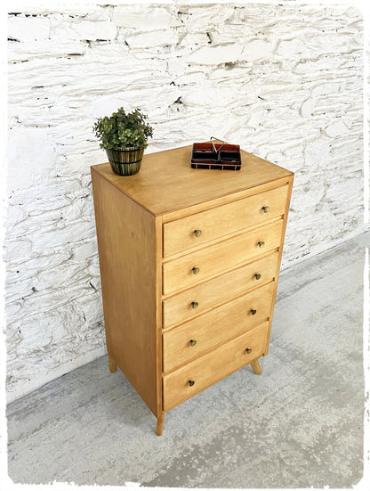 Chiffonnier Commode Haute Vintage Pieds Compas Années 50