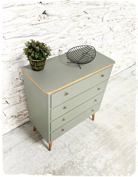 Commode Vintage Pieds Compas Gris Vert