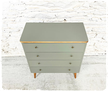 Commode Vintage Pieds Compas Gris Vert