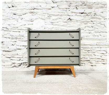 Commode Vintage Pieds Compas Années 50 Revisitée Gris Vert