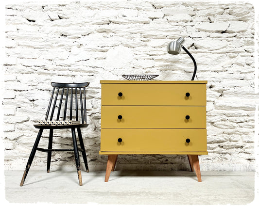 Commode Vintage Pieds Compas Revisitée Moutarde