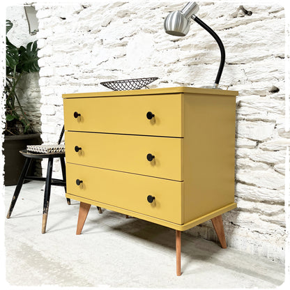 Commode Vintage Pieds Compas Revisitée Moutarde