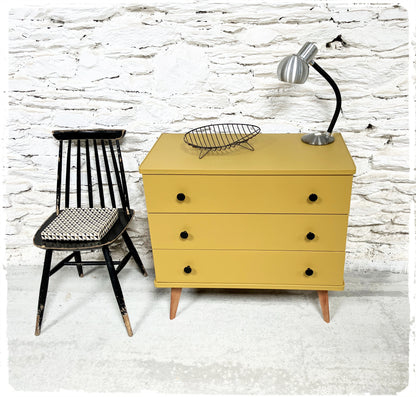 Commode Vintage Pieds Compas Revisitée Moutarde