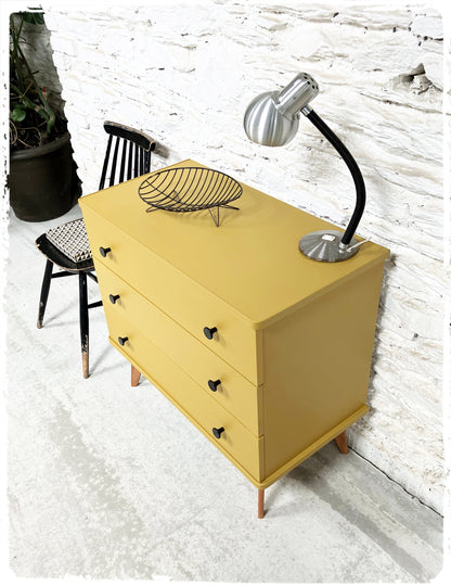 Commode Vintage Pieds Compas Revisitée Moutarde