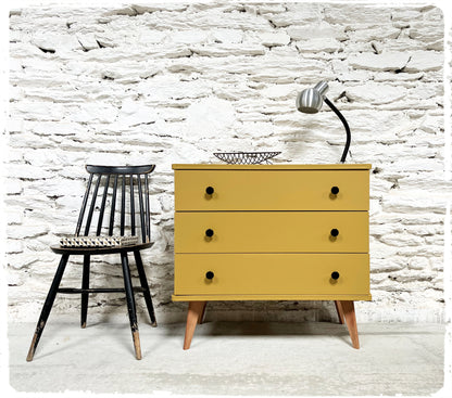Commode Vintage Pieds Compas Revisitée Moutarde