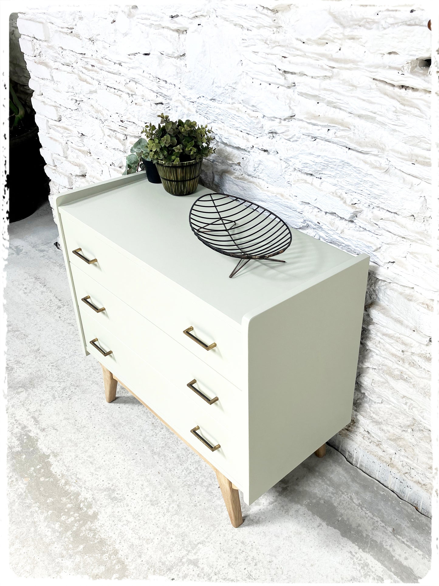Commode Vintage Pieds Compas Gris Vert Clair