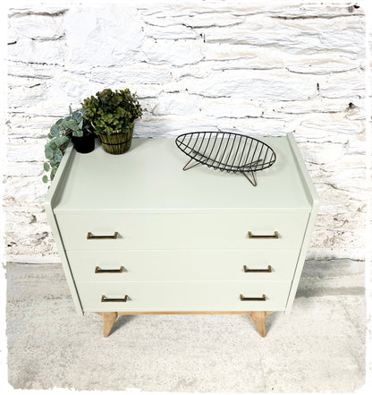 Commode Vintage Pieds Compas Gris Vert Clair
