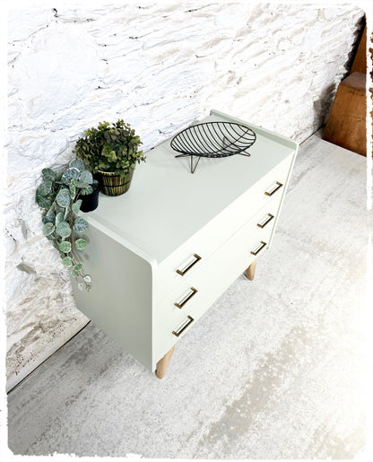 Commode Vintage Pieds Compas Gris Vert Clair