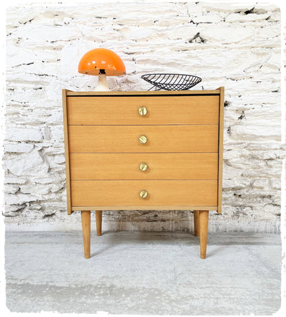 Commode Vintage Pieds Fuseaux Bois Doré