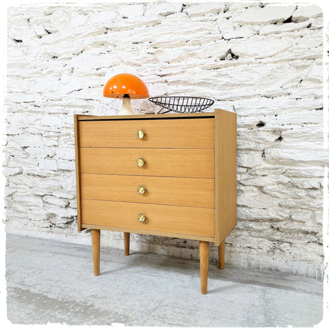 Commode Vintage Pieds Fuseaux Bois Doré
