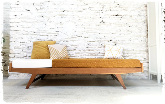 Daybed Banquette Vintage Pieds Compas Années 50