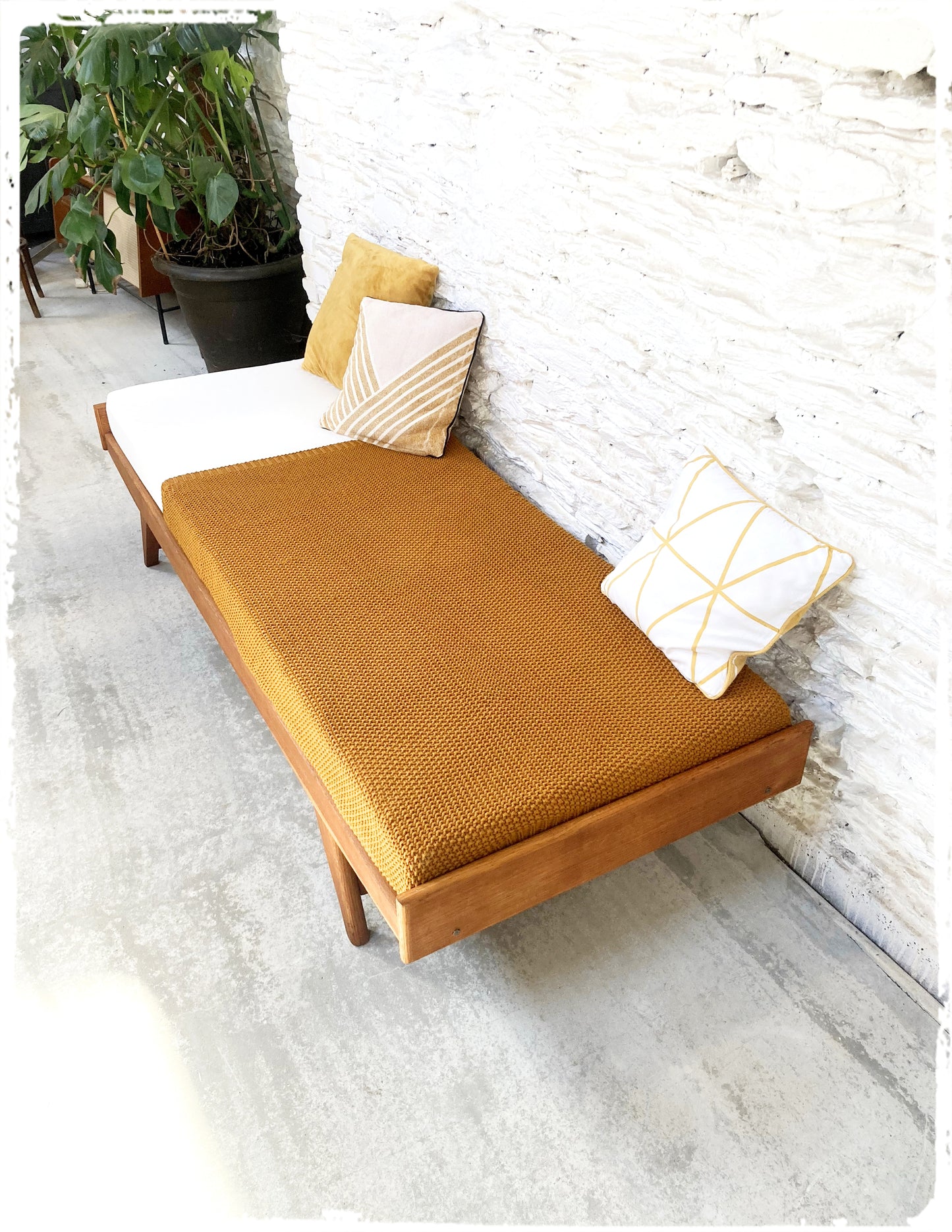 Daybed Banquette Vintage Pieds Compas Années 50