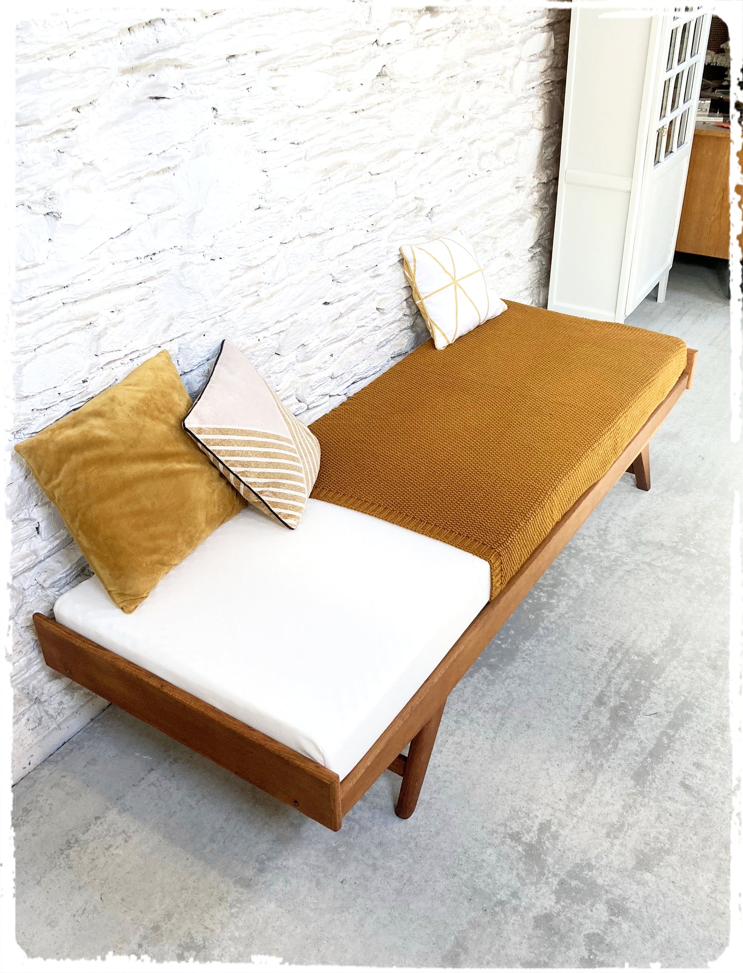 Daybed Banquette Vintage Pieds Compas Années 50