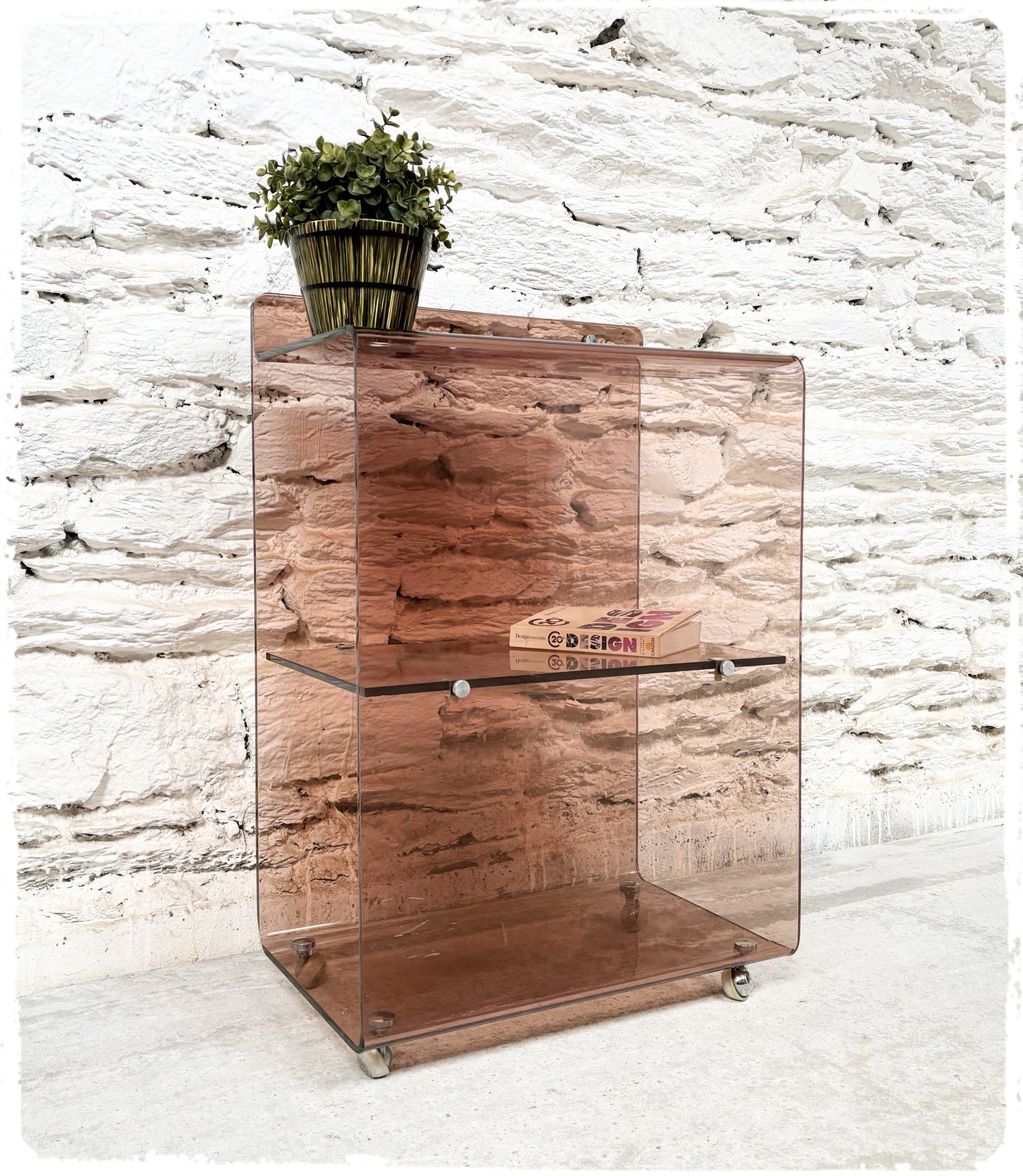 Desserte Caisson Plexiglas Vintage Eric Maville