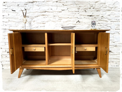 Buffet 50s Enfilade Vintage Pieds Compas Bois Doré
