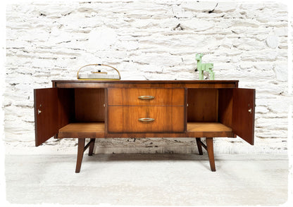 Petite Enfilade Basse Vintage en Palissandre Pieds Compas