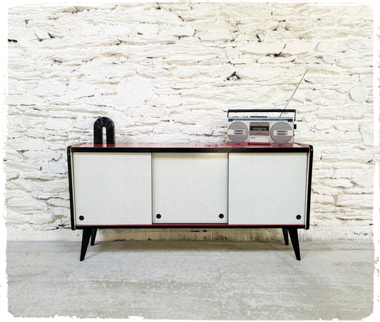 Enfilade Basse Vintage Formica Pieds Compas