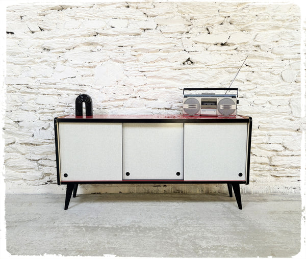 Enfilade Basse Vintage Formica Pieds Compas