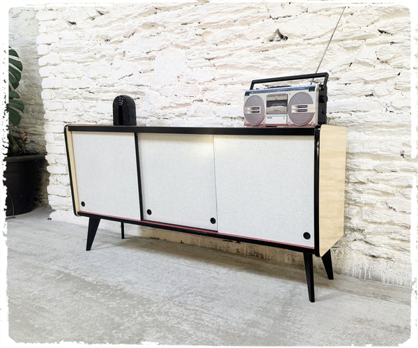 Enfilade Basse Vintage Formica Pieds Compas