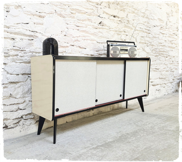 Enfilade Basse Vintage Formica Pieds Compas