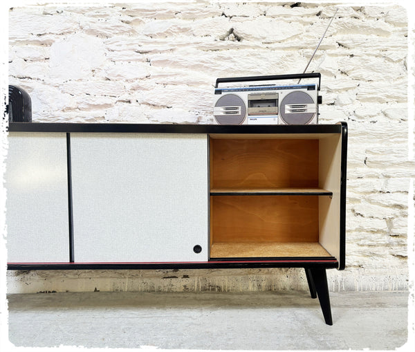 Enfilade Basse Vintage Formica Pieds Compas