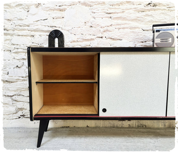 Enfilade Basse Vintage Formica Pieds Compas