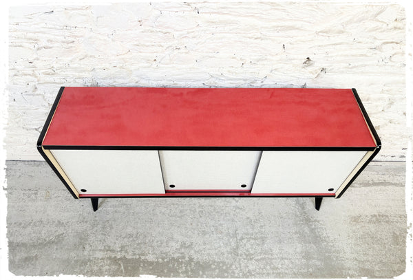 Enfilade Basse Vintage Formica Pieds Compas