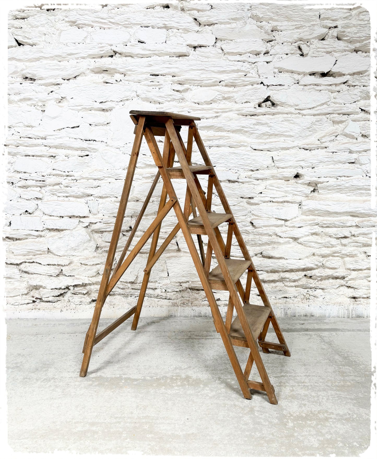 Escabeau Echelle de Peintre Vintage en Bois