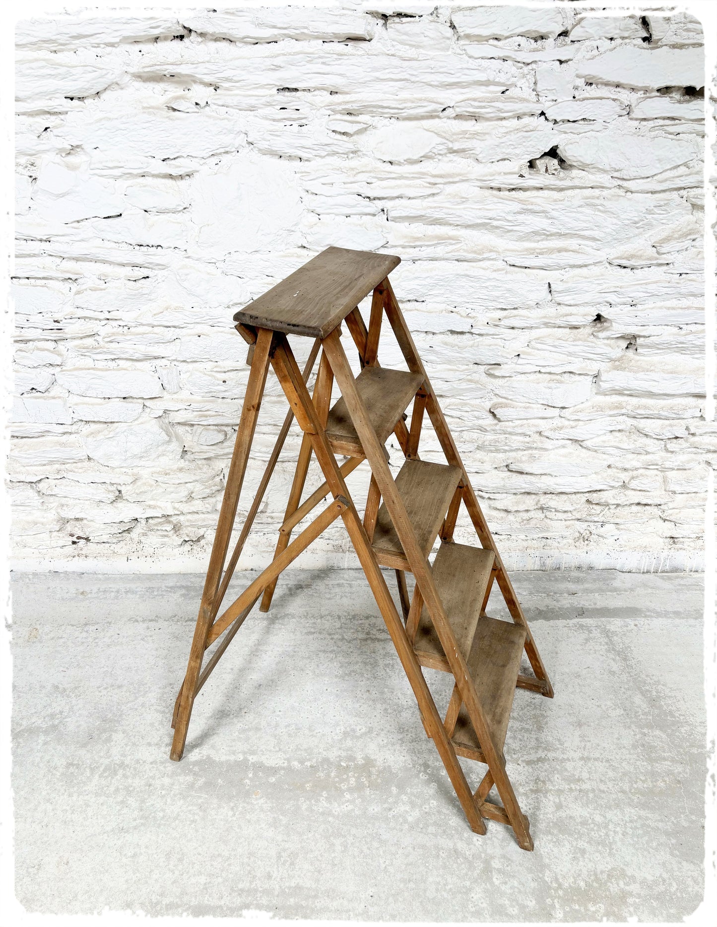 Escabeau Echelle de Peintre Vintage en Bois