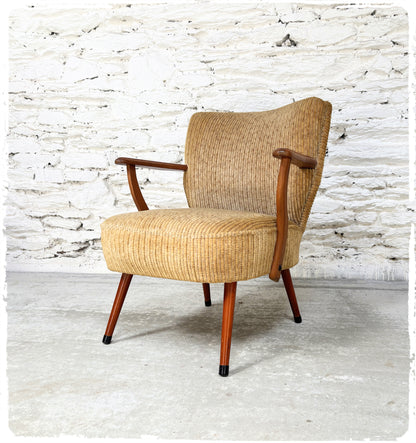 Fauteuil Cocktail Vintage à Accoudoirs Pieds Compas