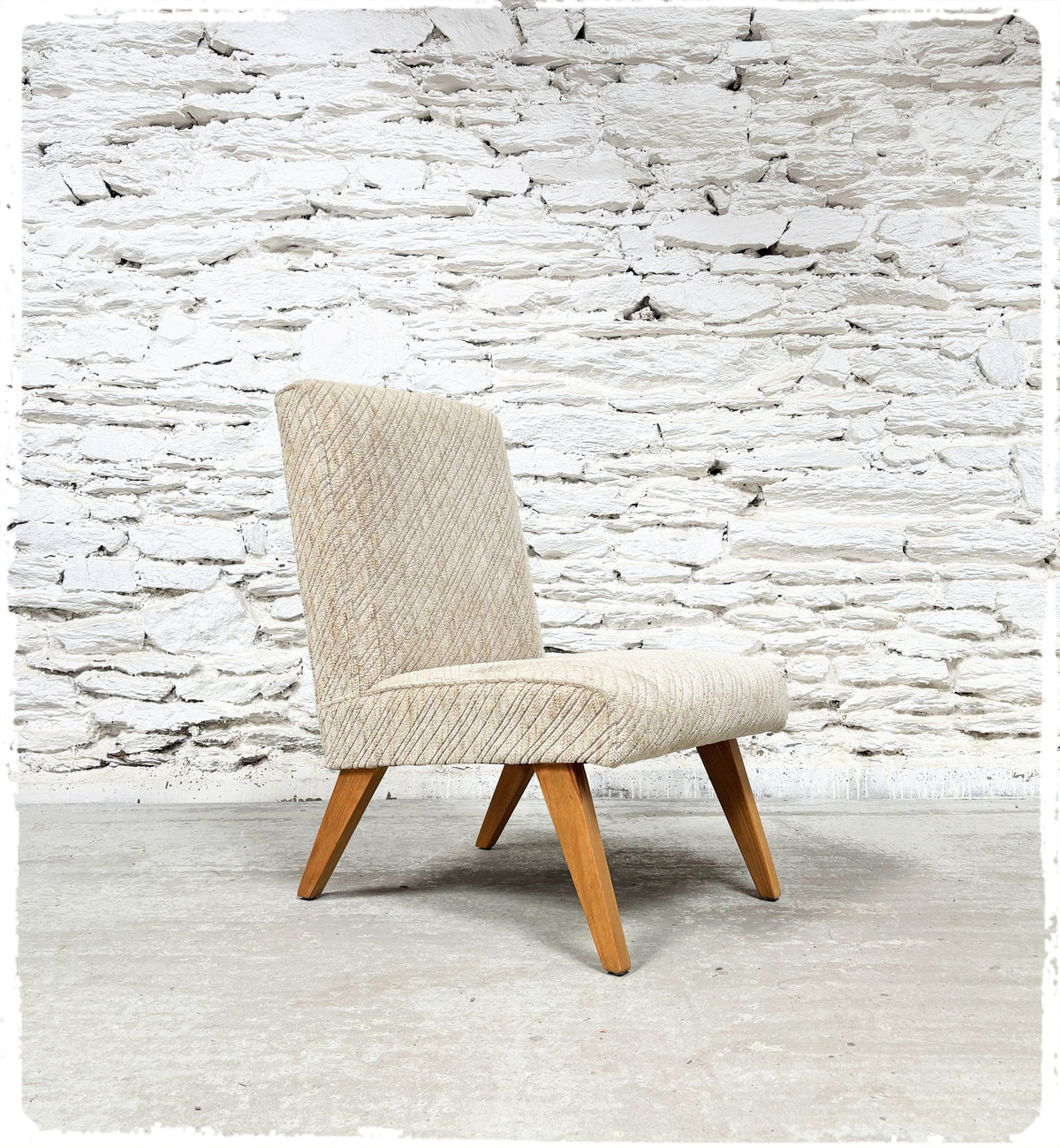 Fauteuil Vintage Mid-Century Pieds Compas